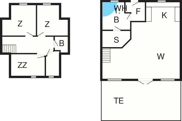 Foto van Rietgedekt huisje met spa - Vakantiehuis in Blåvand - FloorPlan