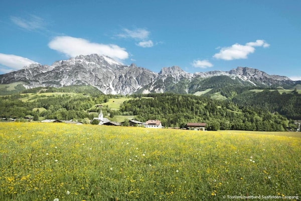 Foto van Appartement in Saalfelden met balkon en uitzicht op de bergen - AreaSummer20KM