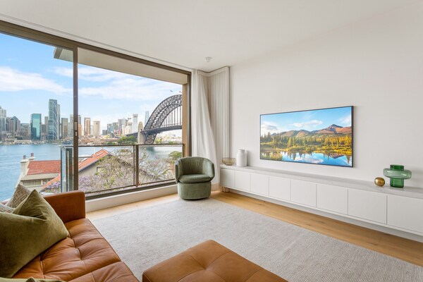 Foto van Boutique-appartement met 2 slaapkamers en prachtig uitzicht op de haven van Sydney - LivingRoom