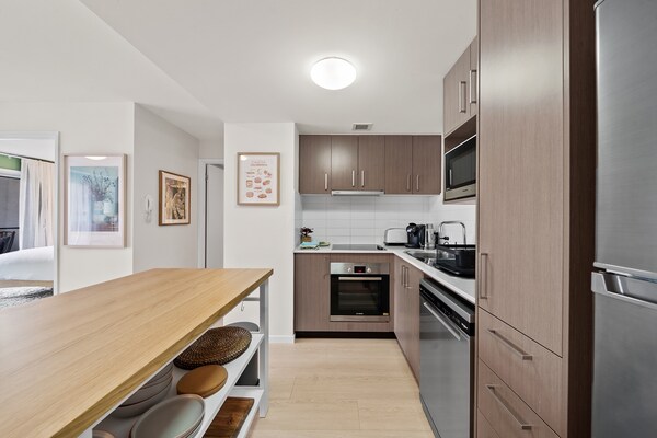 Foto van Braddon Retreat: Ruim appartement met 1 slaapkamer en parkeergelegenheid - Kitchen