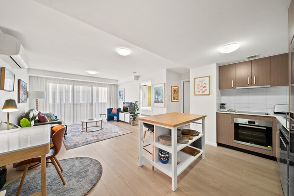 Foto van Braddon Retreat: Ruim appartement met 1 slaapkamer en parkeergelegenheid - LivingRoom
