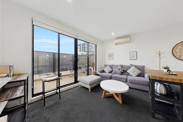 Foto van Appartement met 1 slaapkamer en uitzicht op de stad, vlakbij Central Park. - LivingRoom