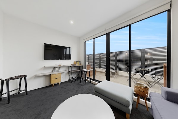 Foto van Appartement met 1 slaapkamer en uitzicht op de stad, vlakbij Central Park. - LivingRoom