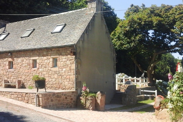 Foto van Stenen Huis in Bretagne bij Zandstrand - Vakantiehuis in Penvénan - ExteriorSummer