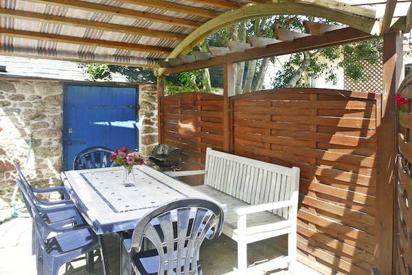 Foto van Stenen huis in Bretagne bij zandstranden - Vakantiehuis in Landéda - terrace