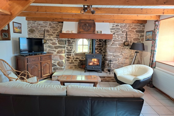 Foto van Stenen huis in Bretagne bij zandstranden - Vakantiehuis in Landéda - LivingRoom