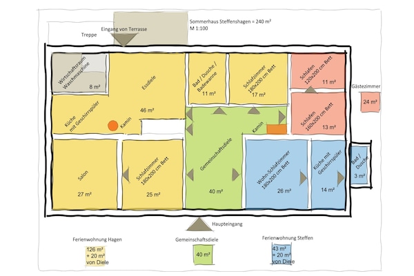 Foto van Vakantieappartement in Steffenshagen met terras - Vakantiehuis in Steffenshagen - FloorPlan