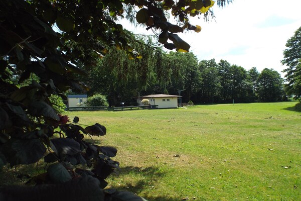 Foto van Bungalow in Schlowe aan het zie - Vakantiehuis in Borkow OT Schlowe - ExteriorSummer