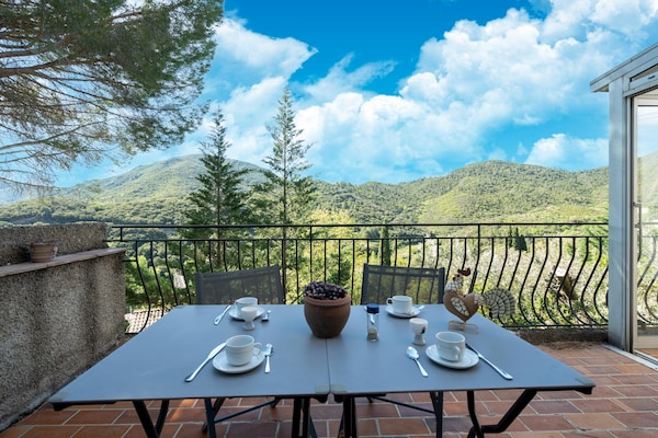 Foto van Prachtig landhuis met privézwembad - Vakantiehuis in Vieussan - TerraceBalcony