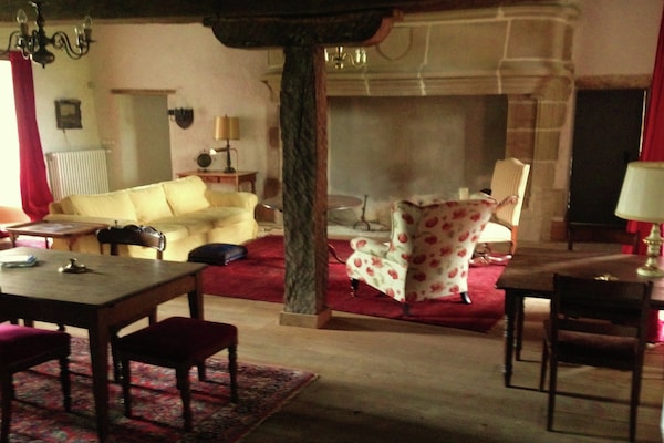 Foto van Kasteel in Le Veurdre bij bos en rivier - Vakantiehuis in Le Veurdre - LivingRoom