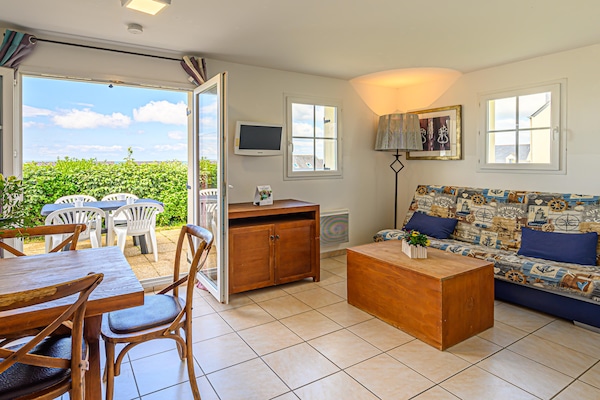 Foto van Bretagne Flat, strand en zwembad - Vakantiehuis in St Nic - LivingRoom