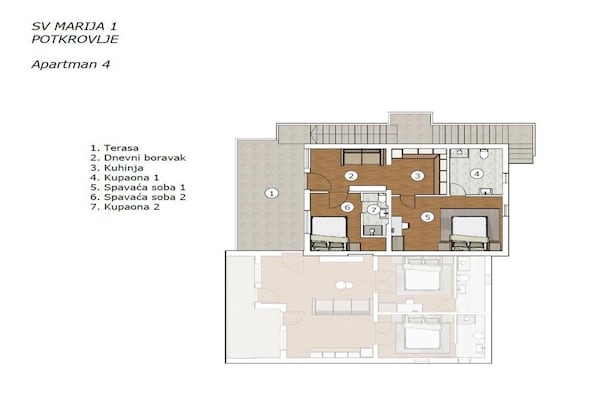 Foto van Appartement met balkon en zeezicht voor 5 personen - FloorPlan