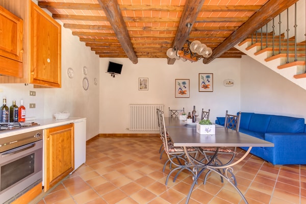 Foto van Huisdiervriendelijke ruimte met zwembad - Vakantiehuis in Gambassi Terme (FI) - DiningRoom