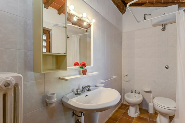 Foto van Huisdiervriendelijke ruimte met zwembad - Vakantiehuis in Gambassi Terme (FI) - BathRoom