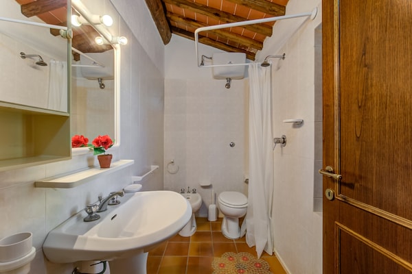 Foto van Huisdiervriendelijke ruimte met zwembad - Vakantiehuis in Gambassi Terme (FI) - BathRoom