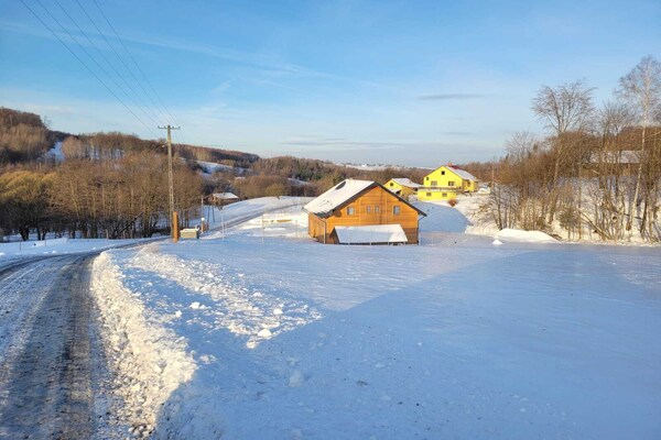 Foto van Vakantiehuis Wiśniowa met Zwembad en Natuur - Vakantiehuis in Iwierzyce - ExteriorWinter