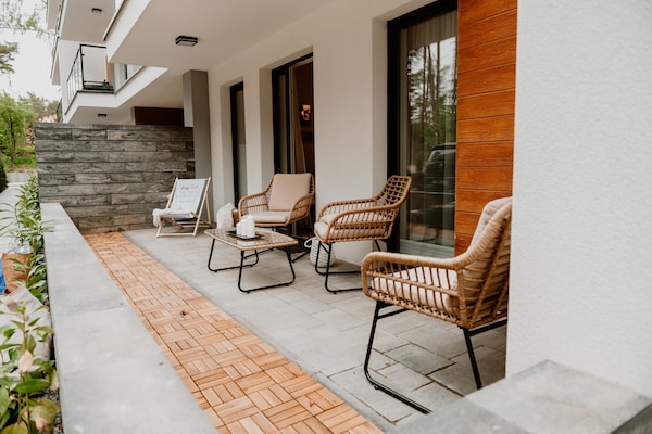 Foto van Comfortabel appartement, bad het hele jaar door - Vakantiehuis in Pobierowo - TerraceBalcony