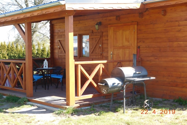 Foto van Houten huis in Karsibor bij Oostzeestrand - Vakantiehuis in Swinoujście - TerraceBalcony